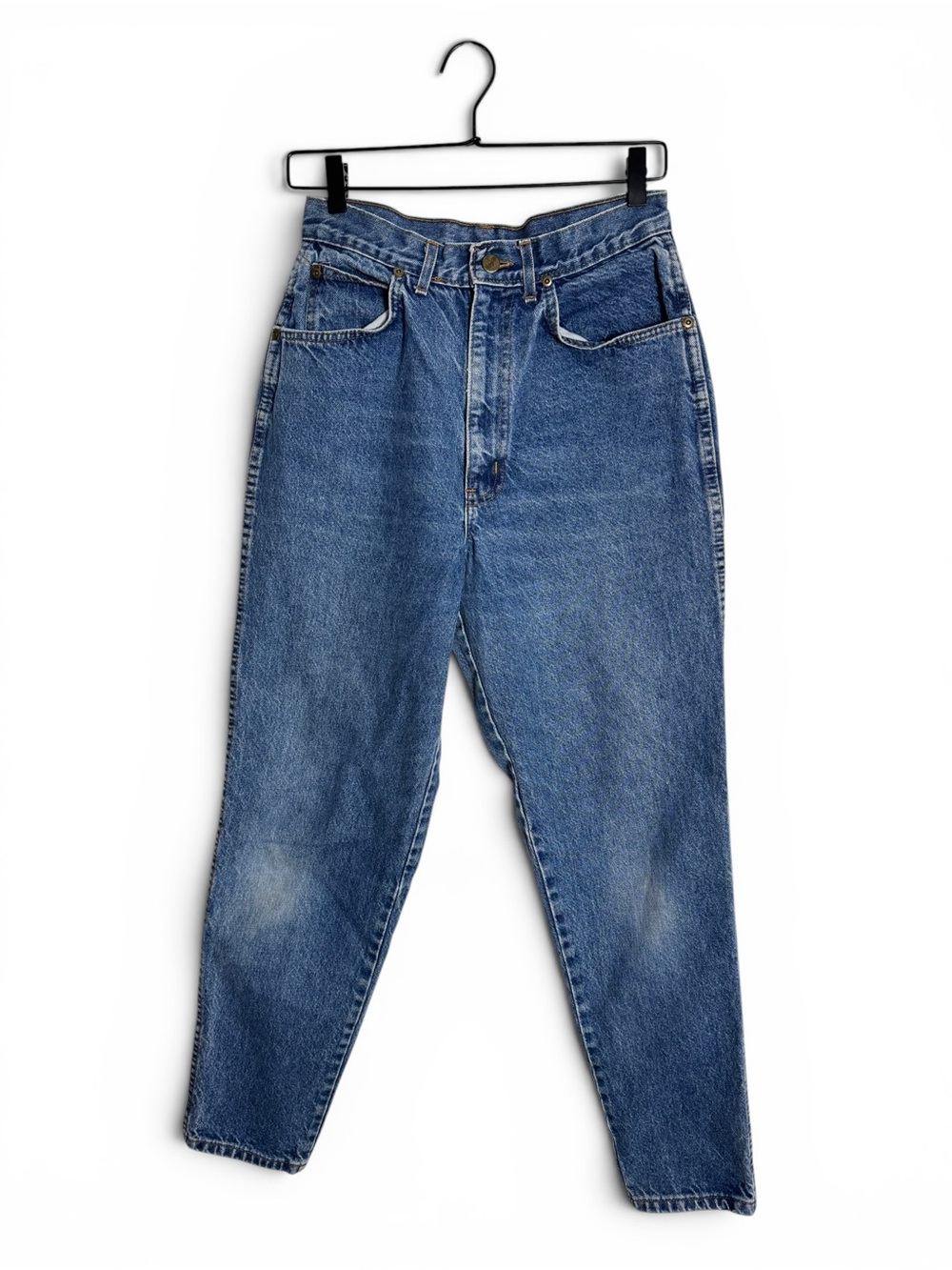 Vintage 80s/90s Chic High-Waisted Mom Jeans Tapered Leg Blue Denim